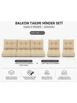 Modern Style Home 3-1-1 Fermuarlı Balkon Minderi-Leke Tutmaz - Içidolu Minder