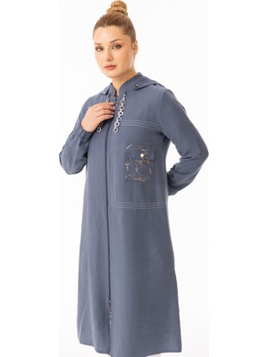 Zerenay Moda 5561 Öndenn Fermuarlı Çift Cepli  Mario Keten Kap#26#