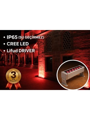 Rultech Wallwasher LED Aydınlatma Duvar ve Ağaç Boyama Su Geçirmez 67CM/24W/2400LM