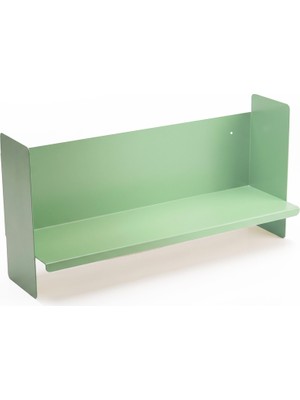 Rafiste Yeşil Metal Duvar Rafı - Masa Üstü Kitaplık ve Çok Amaçlı Ofis Düzenleyici 21X50 cm