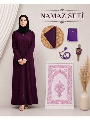 Bilenler Kadın Namaz Seti Fermuarlı Namaz Elbisesi Seccade Örtü Yasin Tesbih Zikirmatik