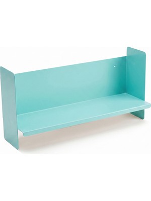 Rafiste Mavi Metal Duvar Rafı - Masa Üstü Kitaplık ve Çok Amaçlı Ofis Düzenleyici 21X50 cm
