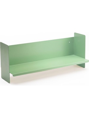Rafiste Yeşil Metal Duvar Rafı - Masa Üstü Kitaplık ve Çok Amaçlı Ofis Düzenleyici 21X70 cm