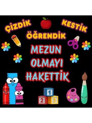 Ti Play Mezuniyet Temalı Renkli Okul Panosu Figür Seti | Hazır Kesim Sınıf Süsü 01