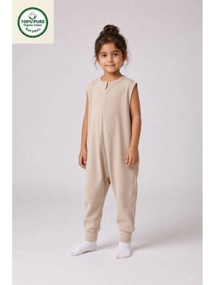 Cantoy Interlok Geniş Askılı Bebek Çocuk Uyku Tulumu1.0 Tog %100 Pamuk Natural