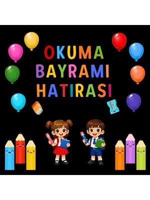 Ti Play Okuma Bayramı Hatırası Temalı Renkli Okul Panosu Figür Seti | Hazır Kesim Sınıf Süsü 01