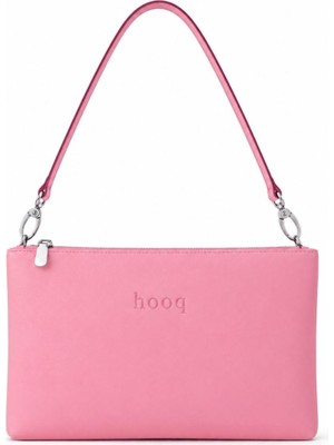 Hooq Design El Yapımı Deri Pembe Omuz Çantası