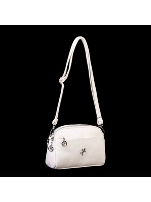 Nas Bag Kadın Günlük Sade Şık Çok Gözlü Çapraz Çanta (23X14 Cm) Krem Victoria