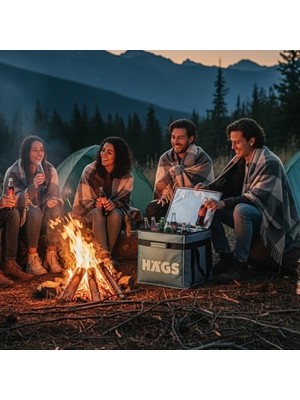 Trendy Pazars Termal Kamp Çantası, Termal Termos Çanta, Plaj, Piknik Çantası, Isı Yalıtımlı Kamp Piknik Yemek Taşıma Için Soğutucu Buzluk Geniş Büyük Hacimli 38 Lt- Gri