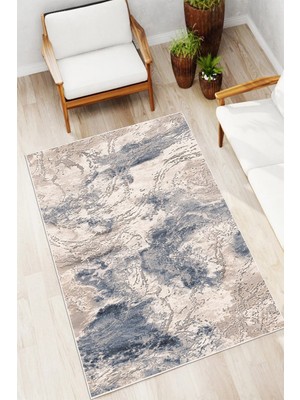 Mortapi Modern Soyut Desenli Dijital Baskılı Yıkanabilir Salon Halısı Oturma Odası Mutfak Halısı Yolluk