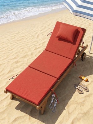 Bhomes Concept 180x55x4 Cm Kırmızı Katlanabilir Su Geçirmez Şezlong minderi Yer Minderi - Plaj Matı