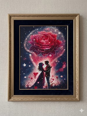 Liva Craft Elmas Mozaik Tablo, 50X65CM Romantik Çift Boncuk Yapıştırma Kiti