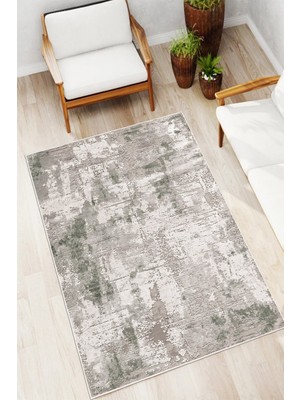 Mortapi Modern Soyut Desen Yeşil Dijital Baskılı Yıkanabilir Salon Halısı Oturma Odası Mutfak Halısı Yolluk