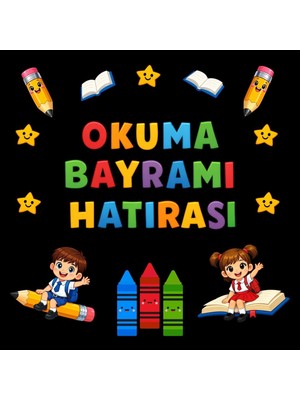 Ti Play Okuma Bayramı Hatırası Temalı Renkli Okul Panosu Figür Seti | Hazır Kesim Sınıf Süsü