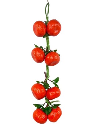 Nettenevime Yapay Mandalina Salkımı Süs 8 Mandalinalı Dekoratif  Yapay Meyve Sebze