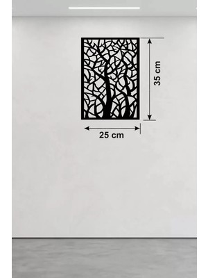 Mey Ithalat® Soyut Ağaç Dalları Ahşap Duvar Tablosu - 25X35 cm Lazer Kesim Dekoratif Pano