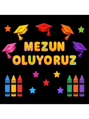 Ti Play Mezuniyet Temalı Renkli Okul Panosu Figür Seti | Hazır Kesim Sınıf Süsü 03