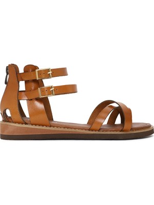 Derimod Kadın Taba Deri Bodrum Sandalet 26SFD333118