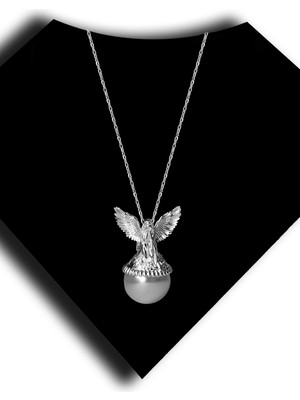Roxx Jewellery 925 Ayar Gümüş Inci Taşlı Melek Kadın Kolye