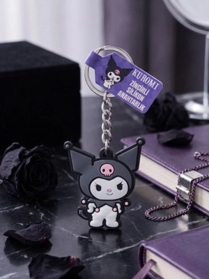 Gifi Kuromi Lisanslı Zincirli Silikon Anahtarlık Çanta Süsü