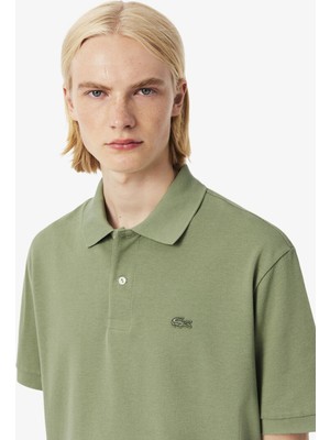 Lacoste Men's Loose Fit Kalın Pike Kumaş Polo T-Shirt Erkek Polo Yaka Tişört Yeşil