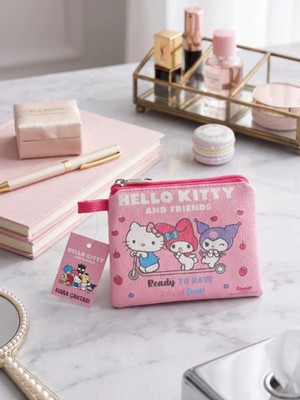 Gifi Kuromi & Hello Kitty Lisanslı Deri Para Çantası Cüzdan 10,5x8,5 cm