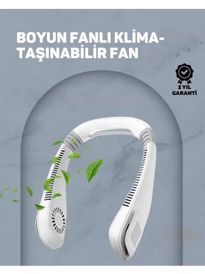 Asil Sepet Asiltech USB Şarjlı Giyilebilir Fan | 5 Kademeli Rüzgar Hızı, Sessiz Turbo Soğutma, 360° Hava Sirkülasyonu