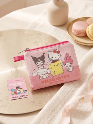 Gifi Kuromi & Hello Kitty Lisanslı Deri Para Çantası Cüzdan 10,5x8,5 cm