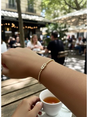Nish Point Charm Detaylı Altın Rengi Bileklik