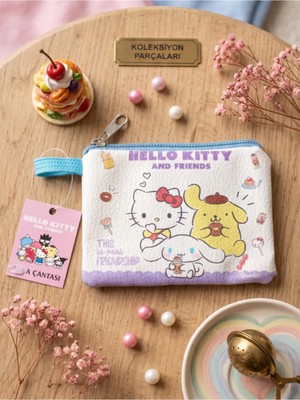 Gifi Kuromi & Hello Kitty Lisanslı Deri Para Çantası Cüzdan 10,5x8,5 cm