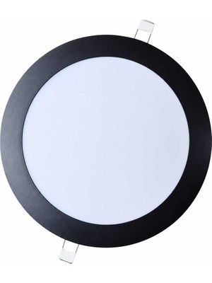 Lampist Siyah Çerçeveli Slim Sıva Altı Panel LED 18W 22 cm Beyaz Işık