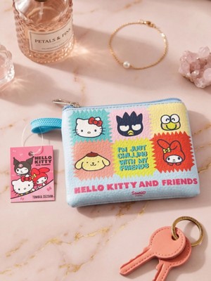 Gifi Kuromi & Hello Kitty Lisanslı Deri Para Çantası Cüzdan 10,5x8,5 cm