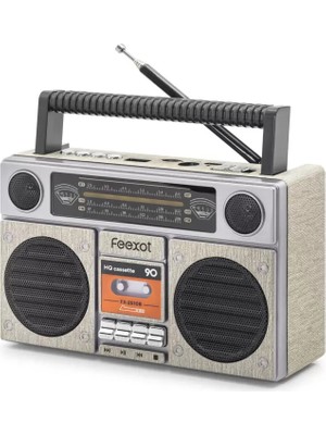 Uravas Store Bluetooth Nostaljik Fm Radyo USB Tf Aux Taşınabilir Hoparlör - Bej FX2510B