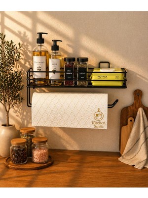 Empressco Kitchen Smile Yapışkanlı Raflı Kağıt Rulo Havluluk Peçetelik Havlu Kağıltlık Siyah Banyo Mutfak Düzenleyici Raf - Fiyatı, Yorumları