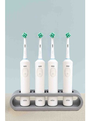 Hanart Elektronik Diş Fırçası Standı 4 Lü Gri