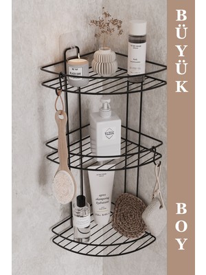 Empressco Eva Metal Tasarım Ömür Boyu Paslanmaz Yapışkanlı Banyo Köşeliği Düzenleyici Şampuanlık Duş Rafı Siyah 2 Adet Lif Kanc - Fiyatı, Yorumları