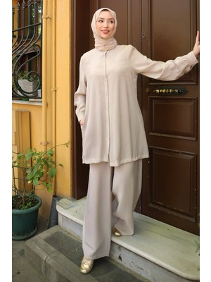 İmaj Butik Taş Düğmeli Tunik Pantolonlu Takım