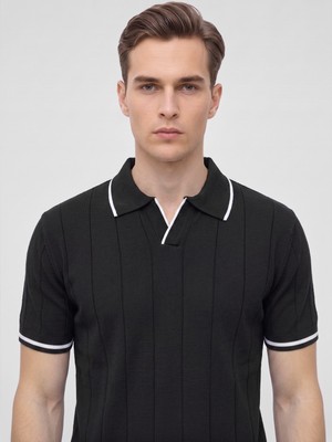 Plus Scorpion Erkek Polo Yaka Triko Kısa Kollu T-Shirt