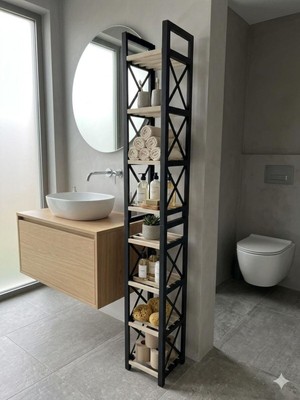 Empressco Casanovi Darrow Dekoratif 8 Kat Ahşap Raflı Banyo Rafı - Fiyatı, Yorumları