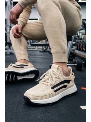 In Step Stratomesh Krem Kalın Tabanlı Erkek Spor Ayakkabı – Rahat Günlük Sneaker