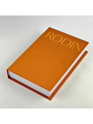 Bak Gel Al Rodın Premium Bez Kaplı Dekoratif Kitap Görünümlü Saklama Kutusu Hardal