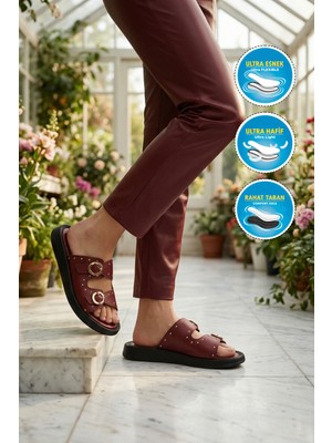 Ayakmod 513088 Z Bordo Kadın Terlik