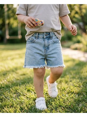 TA&CE Kids Tace Kıds Erkek Çocuk Lacivert Şort Pamuklu Cepli Bağcıklı Günlük Şort 9-12 Yaş