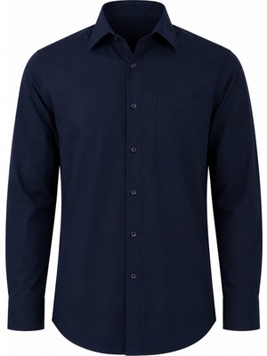 Trender Dacron Regular Lacivert Erkek Gömlek 26YM57000005