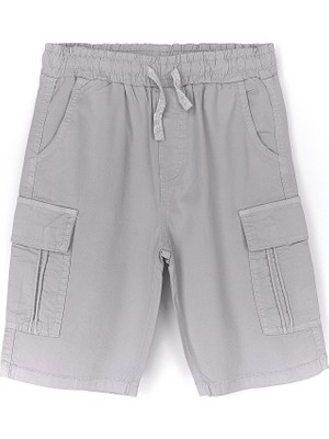 DobaKids Erkek Çocuk Pamuk Gabardin Kapaklı Kargo Cep Beli Lastikli Kapri Şort 4-8 Yaş Kindercraft Series