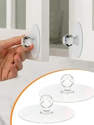 Empressco Hcb Ev Aksesuarları Şeffaf Kristal Başlıklı, Yapışkanlı Dolap - Çekmece Kulp - Banyo Askısı - Klozet Kapağı Tutucu - Fiyatı, Yorumları