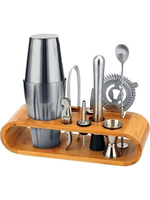 Empressco Masis Home 10 Parça Ahşap Standlı Boston Shaker Kokteyl Seti, 750 ml - Fiyatı, Yorumları