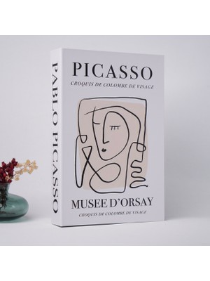 Bak Gel Al Kitap Görünümlü Dekoratif Kutu Picasso, Iskandinav Tarzı Kitap Şeklinde Saklama Kutusu