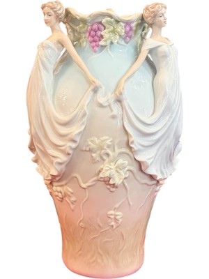 Unicorn Studio Fine Porcelain Kadın Figürlü Vazo - 31 cm x 17 cm