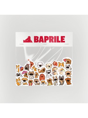 Baprile Sevimli Köpekler 80 Parça Sticker Paketi Kaliteli Su Geçirmez Laptop Termos Telefon Etiket Seti